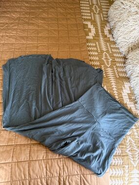 Women's High-Waist Wide Leg Jumpsuit - Slate Blue